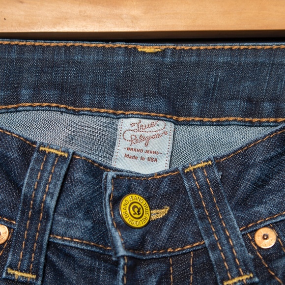 True Religion Straight Leg Leather Label Jeans 26 - Picture 4 of 8